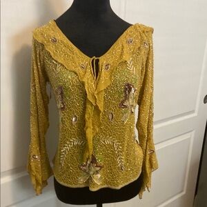 Embellished Gold Women's Top
